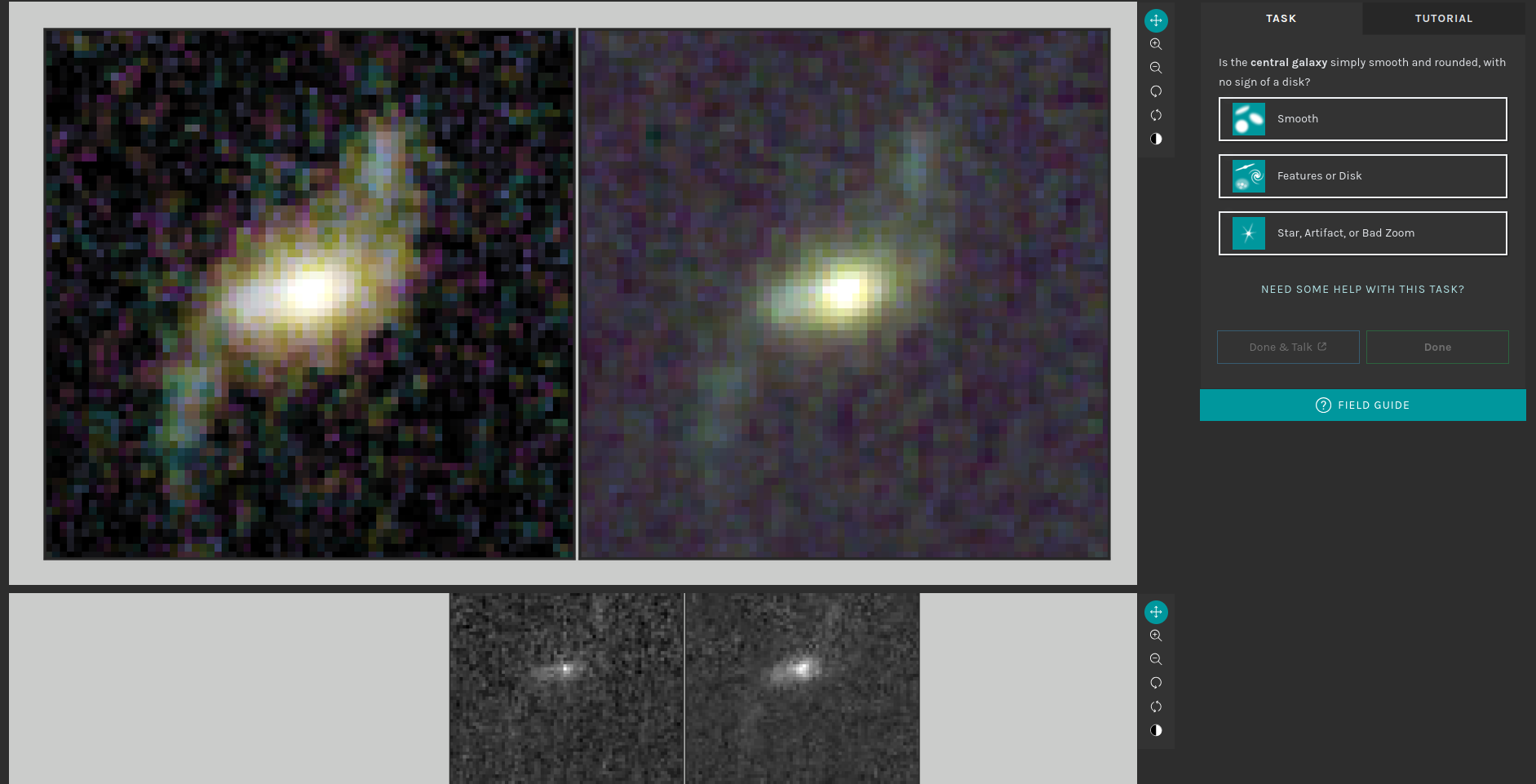 Captura del formulario de clasificación de Galaxy Zoo